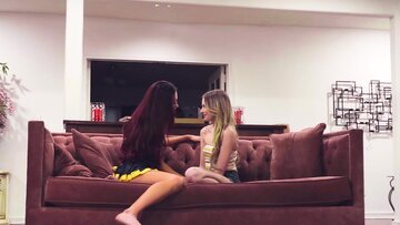 Sabina Rouge seduces Scarlett Sage into lesbian sc