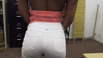 Beautiful small melons woman hammered from behind in p