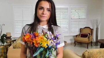 Cute and turned on teen slut seduces an old stick enjoy a