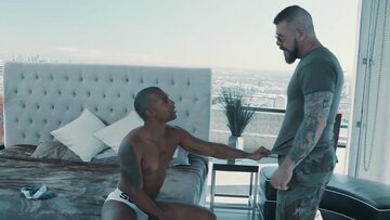 MaleNoir. - Bearded top butt fucks two hungry ho