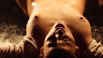 Evil babe rides and sucks sizable dick on the rain