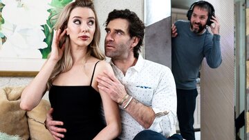 Skinny blonde scams and bangs mature dude