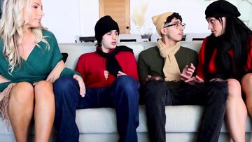 MILFs Mona Azar & Bunny Madison Mix Things Up With Their Stepson Swap