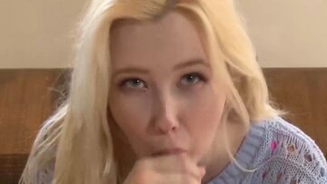 Horny blond stepsister Samantha Rone rides stepbro