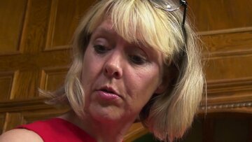 Skinny granny has hardcore sex with toy