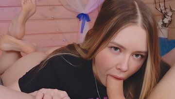Blowjob Lover Gags on Every Inch of Her Man