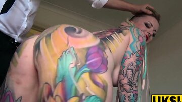 Busty Inked Babe’s Domination and Cum Obedience