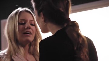 Evelyn Claire fucks client's wife Candice Dare in