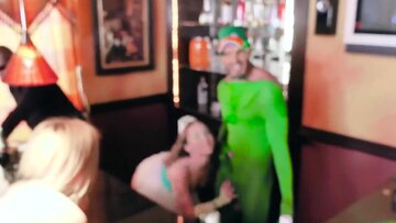 Costumed Sluts Get Fucked in a Wild Four-Way and Covered in Cum