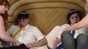 Step MILFs Alex Harper & Angelica Coralvine Teach Their Boys to Be Men