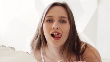 Sultry Brunette Babe in White Lingerie Gets Hard and Wild