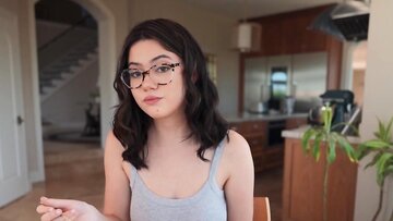 Warm dude throated and pussy pounds Ellie Nova during dinner