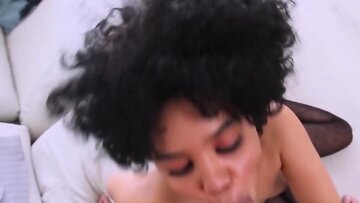 Curly Brazilian Amateur Takes Big Throatful