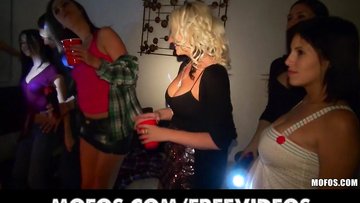 Beautiful brunette group orgy