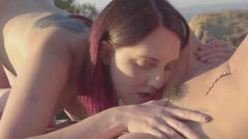 Lesbian Outdoor Three-Way on the Mountain