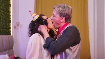 Sleeping Curly Mitzix Fucked by Older Daddy