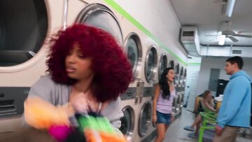 Jade Greene Seduces Hung Stud for Steamy Laundromat Sex