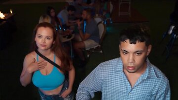 Busty Red Eviee’s Public Pleasure