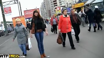 Real public sex video with redhead